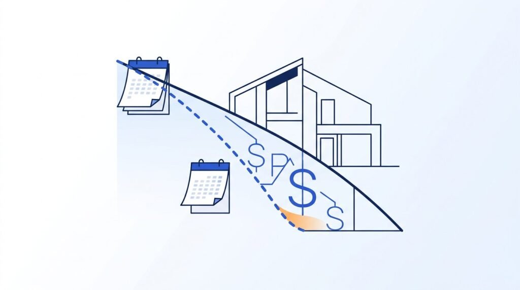 Illustration of extra mortgage payments reducing a loan balance over time